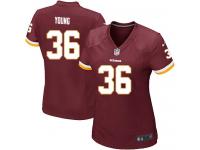 Washington Redskins Darrel Young Women's Home Jersey - Burgundy Red Nike NFL #36 Game
