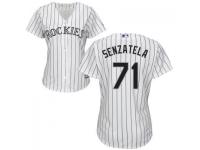 White Antonio Senzatela Women #71 Majestic MLB Colorado Rockies 2016 New Cool Base Jersey