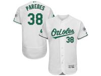 White Celtic Jimmy Paredes Men #38 Majestic MLB Baltimore Orioles Flexbase Collection Jersey