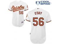 White Darren O'Day Men #56 Majestic MLB Baltimore Orioles Cool Base Home Jersey