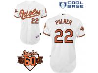 White Jim Palmer Men #22 Majestic MLB Baltimore Orioles Cool Base Home Jersey