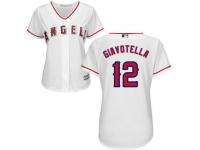 White Johnny Giavotella Women #12 Majestic MLB Los Angeles Angels of Anaheim 2016 New Cool Base Jersey