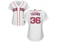 White Junichi Tazawa Women #36 Majestic MLB Boston Red Sox 2016 New Cool Base Jersey
