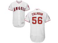 White Kole Calhoun Men #56 Majestic MLB Los Angeles Angels Of Anaheim Flexbase Collection Jersey