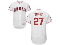 White Mike Trout Men #27 Majestic MLB Los Angeles Angels Of Anaheim Flexbase Collection Jersey