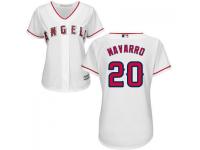 White Rey Navarro Women #20 Majestic MLB Los Angeles Angels of Anaheim 2016 New Cool Base Jersey