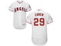 White Rod Carew Men #29 Majestic MLB Los Angeles Angels Of Anaheim Flexbase Collection Jersey