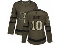Women Adidas Anaheim Ducks #10 Corey Perry Green Salute to Service NHL Jersey