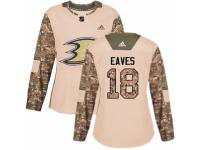 Women Adidas Anaheim Ducks #18 Patrick Eaves Camo Veterans Day Practice NHL Jersey
