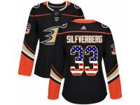 Women Adidas Anaheim Ducks #33 Jakob Silfverberg Black USA Flag Fashion NHL Jersey