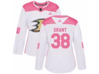Women Adidas Anaheim Ducks #38 Derek Grant White/Pink Fashion NHL Jersey