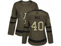 Women Adidas Anaheim Ducks #40 Jared Boll Green Salute to Service NHL Jersey
