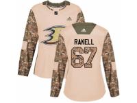 Women Adidas Anaheim Ducks #67 Rickard Rakell Camo Veterans Day Practice NHL Jersey