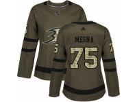 Women Adidas Anaheim Ducks #75 Jaycob Megna Green Salute to Service NHL Jersey