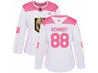 Women Adidas Vegas Golden Knights #88 Nate Schmidt White/Pink Fashion NHL Jersey