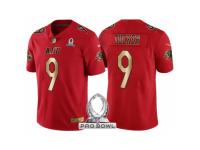 Women Baltimore Ravens #9 Justin Tucker AFC 2017 Pro Bowl Red Gold Limited Jersey