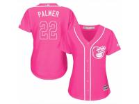 Women Majestic Baltimore Orioles #22 Jim Palmer Pink Fashion Cool Base MLB Jersey