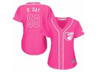 Women Majestic Baltimore Orioles #56 Darren ODay Pink Fashion Cool Base MLB Jersey