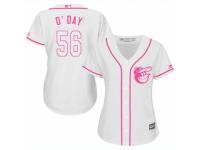 Women Majestic Baltimore Orioles #56 Darren ODay White Fashion Cool Base MLB Jersey