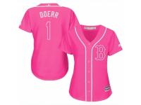 Women Majestic Boston Red Sox #1 Bobby Doerr Pink Fashion MLB Jersey