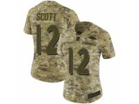 Women Nike Baltimore Ravens #12 Jaleel Scott Limited Camo 2018 Salute to Service NFL Jersey