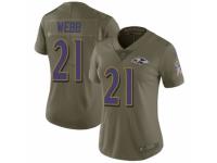 Women Nike Baltimore Ravens #21 Lardarius Webb Limited Olive 2017 Salute to Service NFL Jersey