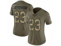 Women Nike Baltimore Ravens #23 Tony Jefferson Limited Olive/Camo Salute to Service NFL Jersey