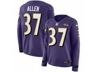 Women Nike Baltimore Ravens #37 Javorius Allen Limited Purple Therma Long Sleeve NFL Jersey