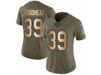 Women Nike Baltimore Ravens #39 Danny Woodhead Limited Olive/Gold Salute to Service NFL Jersey