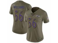 Women Nike Baltimore Ravens #56 Tim Williams Limited Olive 2017 Salute to Service NFL Jersey