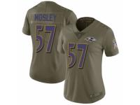 Women Nike Baltimore Ravens #57 C.J. Mosley Limited Olive 2017 Salute to Service NFL Jersey