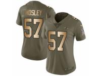 Women Nike Baltimore Ravens #57 C.J. Mosley Limited Olive/Gold Salute to Service NFL Jersey