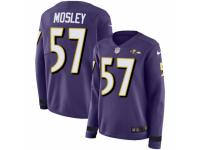 Women Nike Baltimore Ravens #57 C.J. Mosley Limited Purple Therma Long Sleeve NFL Jersey