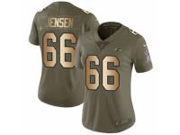 Women Nike Baltimore Ravens #66 Ryan Jensen Limited Olive/Gold Salute to Service NFL Jersey