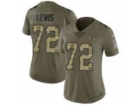 Women Nike Baltimore Ravens #72 Alex Lewis Limited Olive/Camo Salute to Service NFL Jersey
