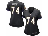 Women Nike Baltimore Ravens #74 James Hurst Game Black Alternate NFL Jersey