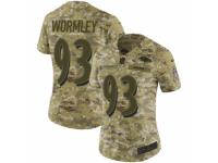 Women Nike Baltimore Ravens #93 Chris Wormley Limited Camo 2018 Salute to Service NFL Jersey