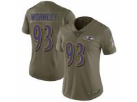 Women Nike Baltimore Ravens #93 Chris Wormley Limited Olive 2017 Salute to Service NFL Jersey