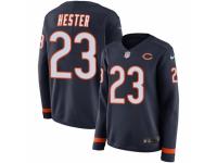 Women Nike Chicago Bears #23 Devin Hester Limited Navy Blue Therma Long Sleeve NFL Jersey