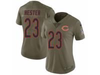 Women Nike Chicago Bears #23 Devin Hester Limited Olive 2017 Salute to Service NFL Jersey