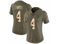 Women Nike Chicago Bears #4 Connor Barth Limited Olive/Gold Salute to Service NFL Jersey