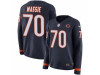 Women Nike Chicago Bears #70 Bobby Massie Limited Navy Blue Therma Long Sleeve NFL Jersey