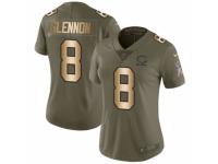 Women Nike Chicago Bears #8 Mike Glennon Limited Olive/Gold Salute to Service NFL Jersey