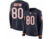 Women Nike Chicago Bears #80 Trey Burton Limited Navy Blue Therma Long Sleeve NFL Jersey