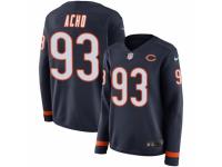 Women Nike Chicago Bears #93 Sam Acho Limited Navy Blue Therma Long Sleeve NFL Jersey