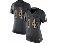 Women Nike Kansas City Chiefs #14 Demarcus Robinson Limited Black 2016 Salute to Service NFL Jersey