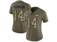 Women Nike Kansas City Chiefs #14 Demarcus Robinson Limited Olive/Camo 2017 Salute to Service NFL Jersey
