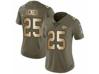 Women Nike Kansas City Chiefs #25 Kenneth Acker Limited Olive/Gold 2017 Salute to Service NFL Jersey