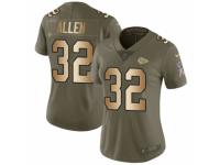 Women Nike Kansas City Chiefs #32 Marcus Allen Limited Olive/Gold 2017 Salute to Service NFL Jersey
