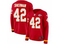 Women Nike Kansas City Chiefs #42 Anthony Sherman Limited Red Therma Long Sleeve NFL Jersey